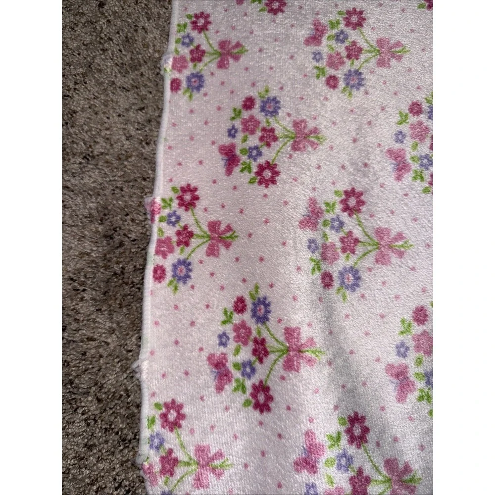 Kidgets Plush Baby Blanket‎ Floral Butterflies Light Pink Sherpa Lovey Flowers